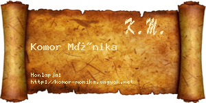 Komor Mónika névjegykártya